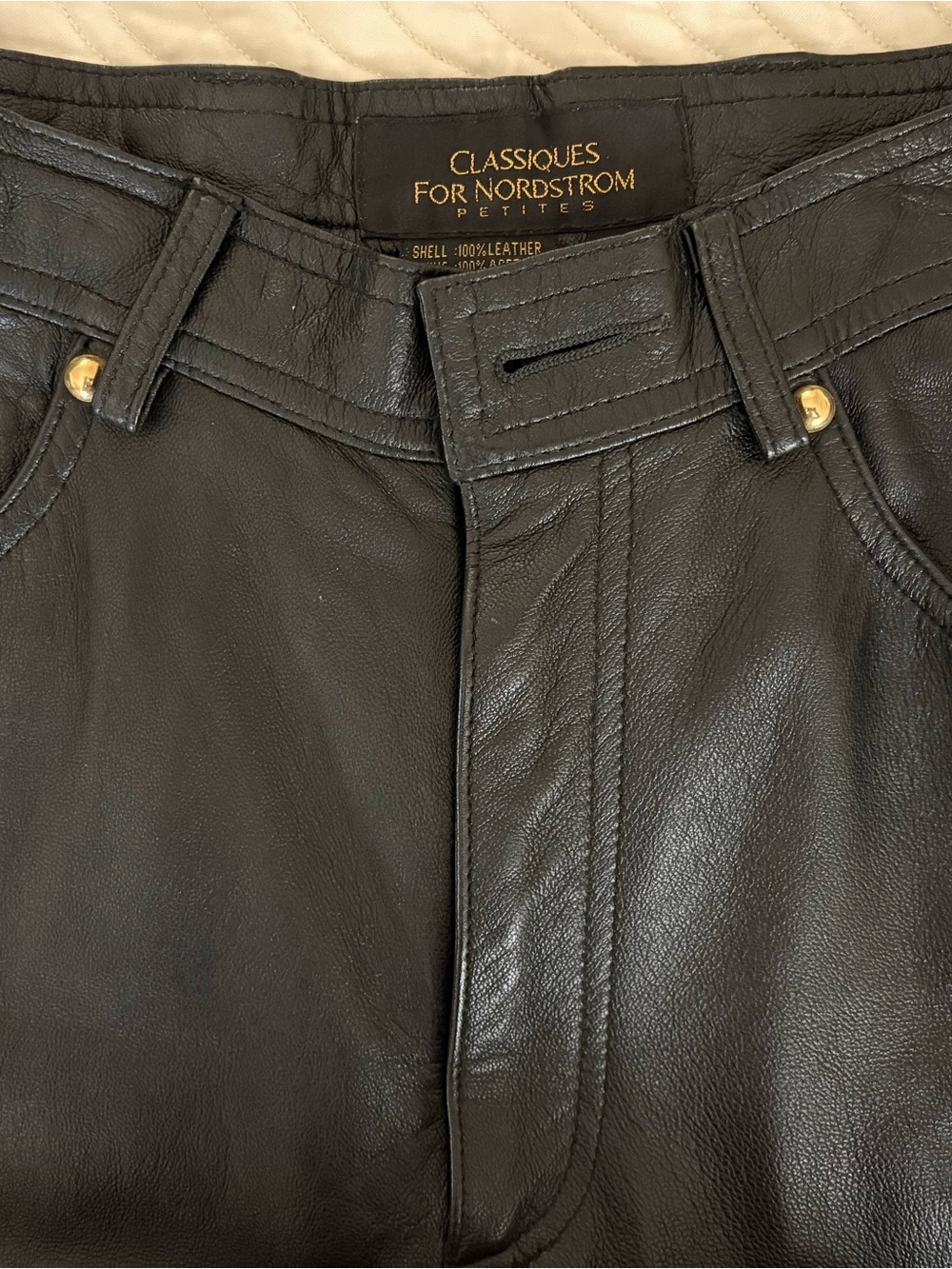Genuine Leather Black Pants by Nordstrom